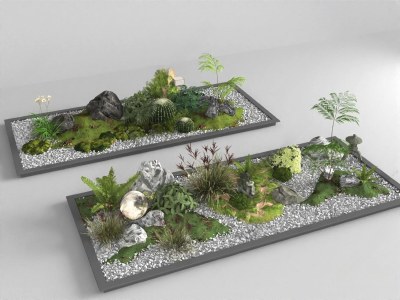 现代景观造景3D模型下载